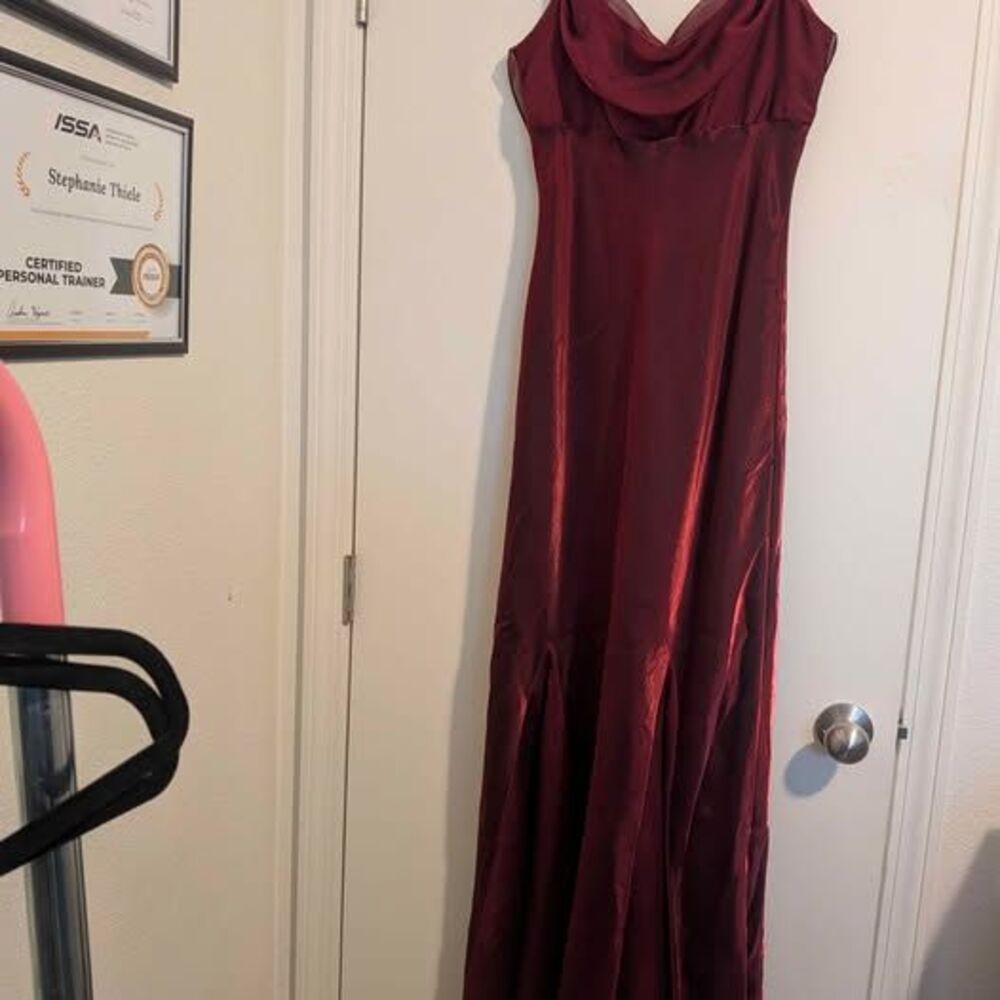 Maroon evening gown